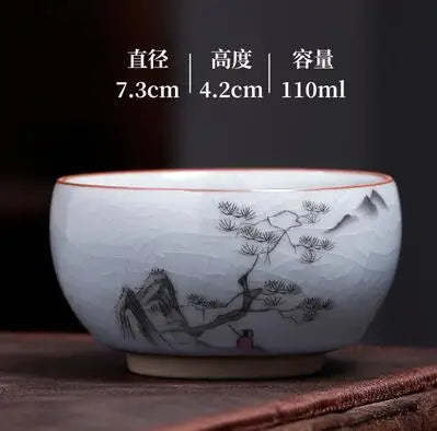 Ru Kiln Tea Cup, Ru Porcelain Can Raise, Open Piece Ceramic Master Cup, Large Kungfu Tea Cup, Handmade Tea Bowl