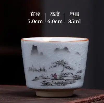 Ru Kiln Tea Cup, Ru Porcelain Can Raise, Open Piece Ceramic Master Cup, Large Kungfu Tea Cup, Handmade Tea Bowl