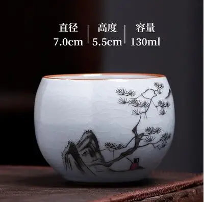 Ru Kiln Tea Cup, Ru Porcelain Can Raise, Open Piece Ceramic Master Cup, Large Kungfu Tea Cup, Handmade Tea Bowl