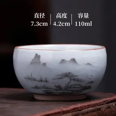 Ru Kiln Tea Cup, Ru Porcelain Can Raise, Open Piece Ceramic Master Cup, Large Kungfu Tea Cup, Handmade Tea Bowl