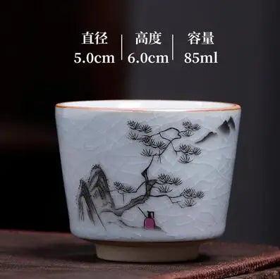 Ru Kiln Tea Cup, Ru Porcelain Can Raise, Open Piece Ceramic Master Cup, Large Kungfu Tea Cup, Handmade Tea Bowl
