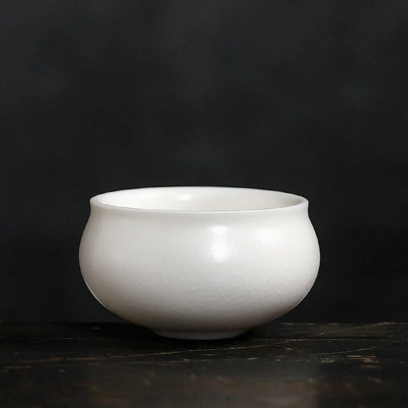 Ru Ware Natural Crack Supportable Porcelain Master Cup Single Cup Single Ivory White Tea Cup Yuru Kung Fu Tea Set Bowl Mug
