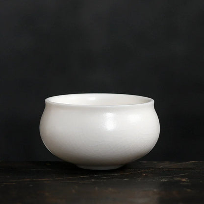 Ru Ware Natural Crack Supportable Porcelain Master Cup Single Cup Single Ivory White Tea Cup Yuru Kung Fu Tea Set Bowl Mug