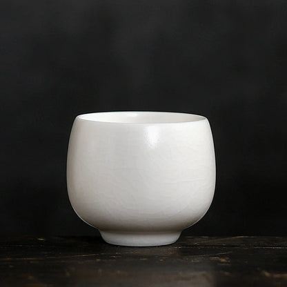 Ru Ware Natural Crack Supportable Porcelain Master Cup Single Cup Single Ivory White Tea Cup Yuru Kung Fu Tea Set Bowl Mug