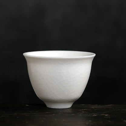 Ru Ware Natural Crack Supportable Porcelain Master Cup Single Cup Single Ivory White Tea Cup Yuru Kung Fu Tea Set Bowl Mug