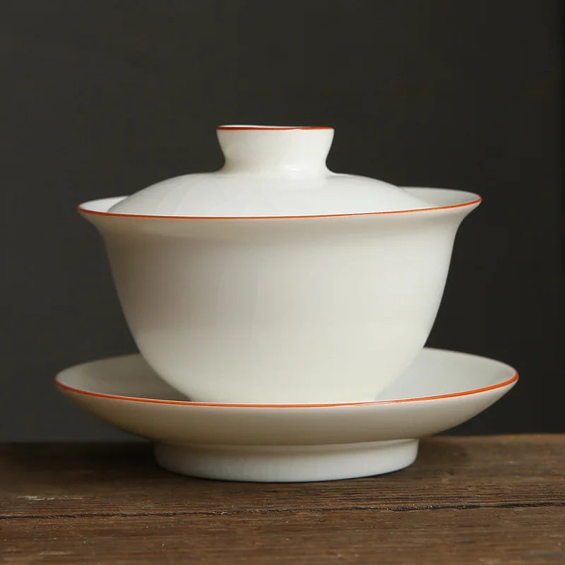 Ru Ware Sancai Gaiwan Tea Cup Large Handmade Ice Crack Ceramic Single Non-Scald Tea Making Kung Fu Teaware Chinese Gaiwan