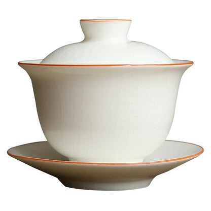 Ru Ware Sancai Gaiwan Tea Cup Large Handmade Ice Crack Ceramic Single Non-Scald Tea Making Kung Fu Teaware Chinese Gaiwan