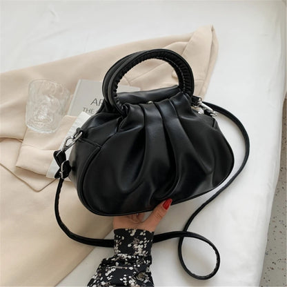 Ruched Cloud Crossbody Bag Leather Handbag Ruched Cloud Clutch Purse