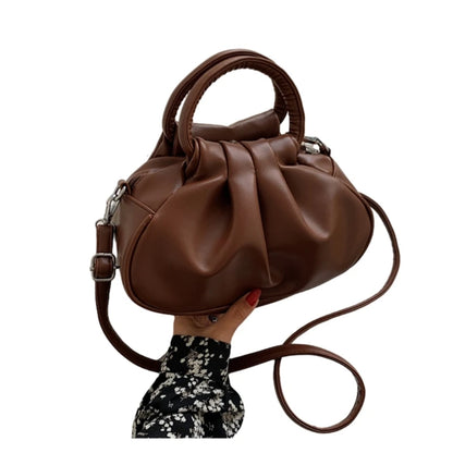 Ruched Cloud Crossbody Bag Leather Handbag Ruched Cloud Clutch Purse