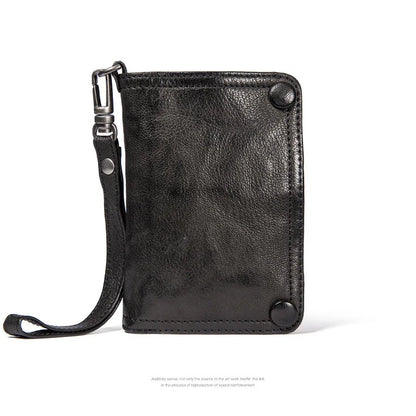 Ruil 2024 New Men Wallet Top Quality England Retro Style Handmade Goat Skin Zipper Handbag Coin Purse Waist Bag