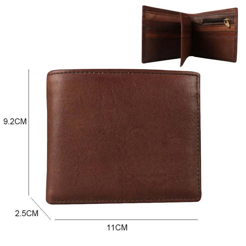 Ruil 2024 New Men Wallet Top Quality England Retro Style Handmade Goat Skin Zipper Handbag Coin Purse Waist Bag