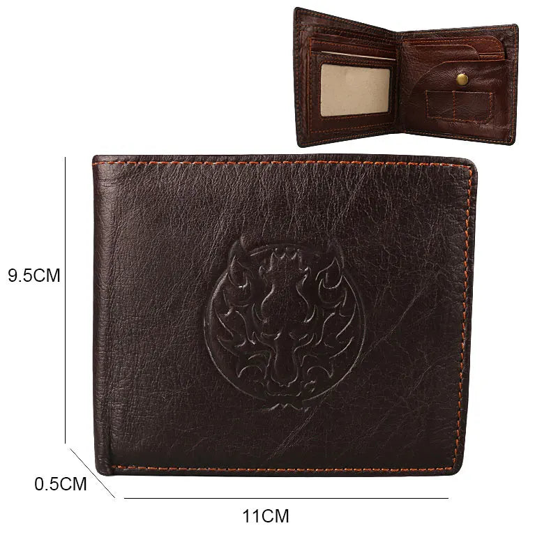 Ruil 2024 New Men Wallet Top Quality England Retro Style Handmade Goat Skin Zipper Handbag Coin Purse Waist Bag