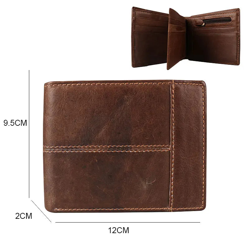 Ruil 2024 New Men Wallet Top Quality England Retro Style Handmade Goat Skin Zipper Handbag Coin Purse Waist Bag