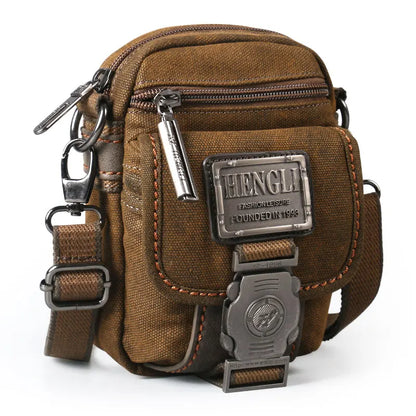 Ruil Canvas Shoulder Small Bag Men Leisure Wear Resistant Cross Messenger Bags Fashion Crossbody Bag