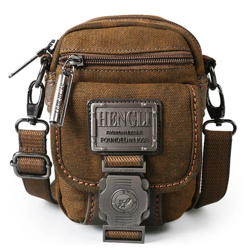 Ruil Canvas Shoulder Small Bag Men Leisure Wear Resistant Cross Messenger Bags Fashion Crossbody Bag