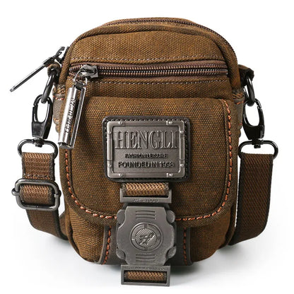 Ruil Canvas Shoulder Small Bag Men Leisure Wear Resistant Cross Messenger Bags Fashion Crossbody Bag