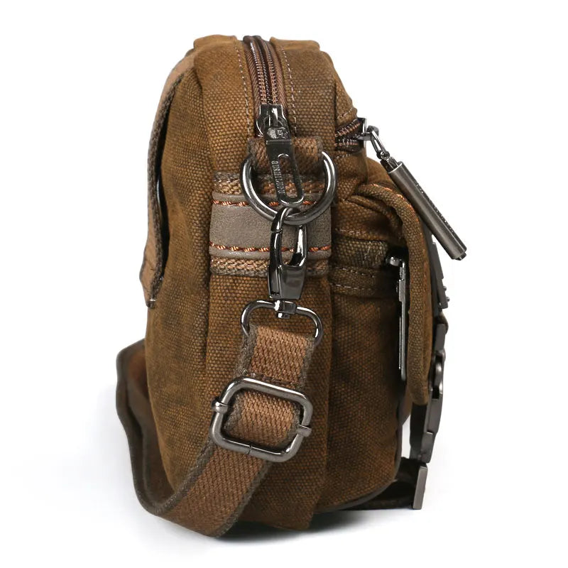 Ruil Canvas Shoulder Small Bag Men Leisure Wear Resistant Cross Messenger Bags Fashion Crossbody Bag