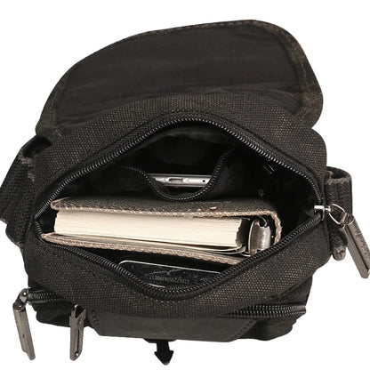 Ruil High Quality Vintage Canvas Small Bag Men's Fashion Multifunctional Pocket Casual Travel Phone Bag Messenger Bag Retro Bag
