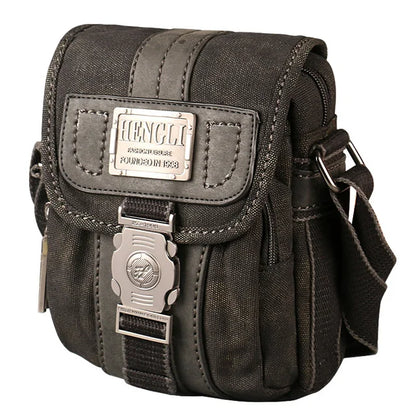 Ruil High Quality Vintage Canvas Small Bag Men's Fashion Multifunctional Pocket Casual Travel Phone Bag Messenger Bag Retro Bag