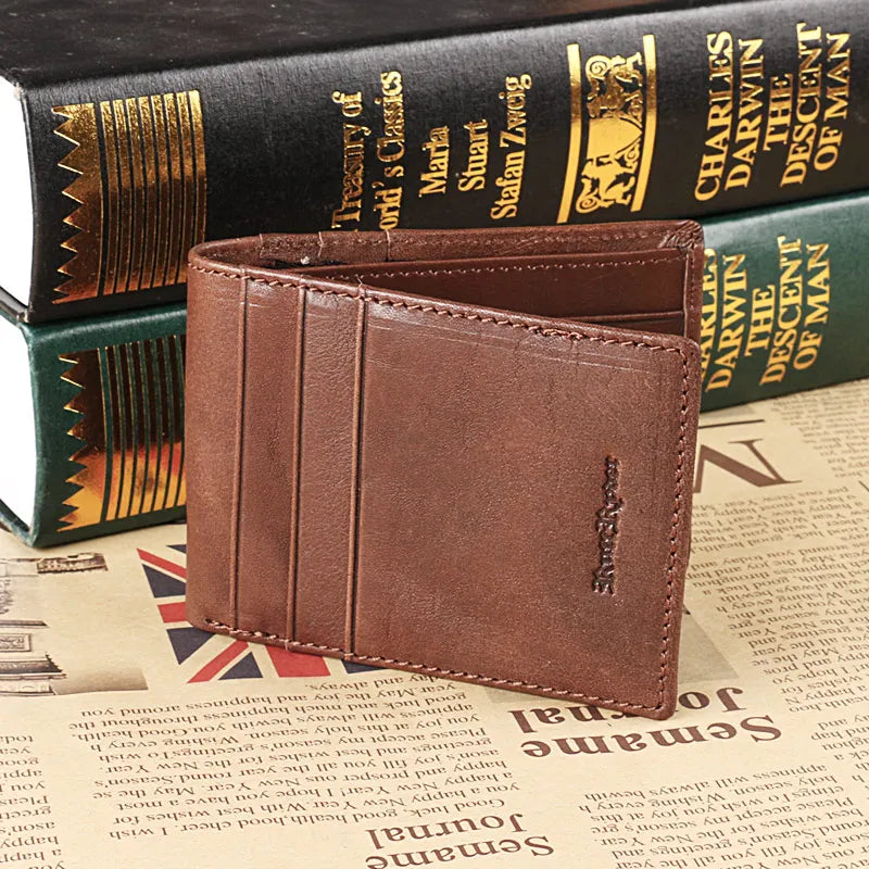 Ruil Luxury retro casual 100% Ruil authentic genuine leather men's short wallet coin purse Card ID Holders
