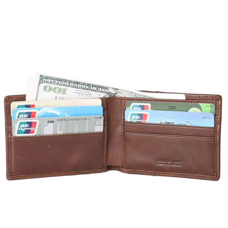 Ruil Luxury retro casual 100% Ruil authentic genuine leather men's short wallet coin purse Card ID Holders