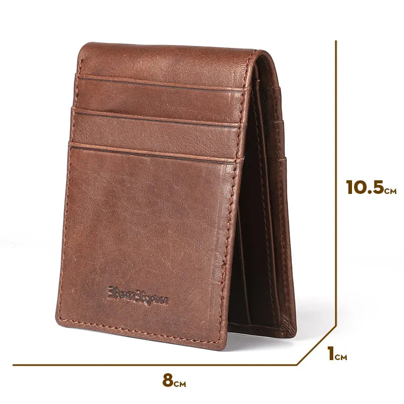 Ruil Luxury retro casual 100% Ruil authentic genuine leather men's short wallet coin purse Card ID Holders