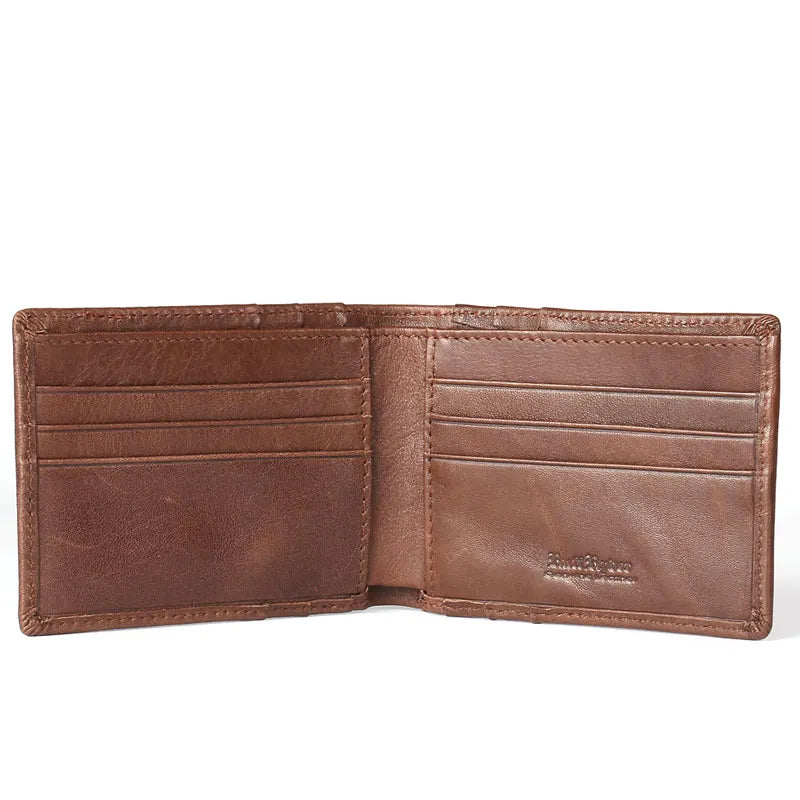Ruil Luxury retro casual 100% Ruil authentic genuine leather men's short wallet coin purse Card ID Holders