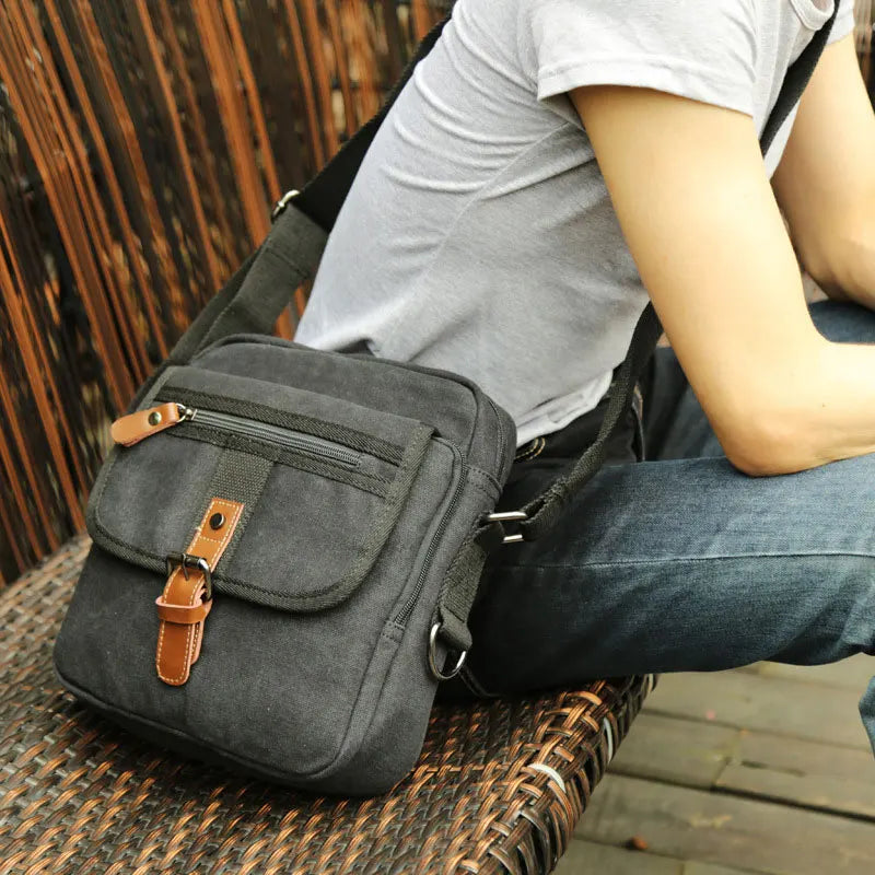 Ruil Men Canvas Bags New Multifunction Crossbody Bag Retro Handbags Travel Shoulder Messenger Bags Leisure Package