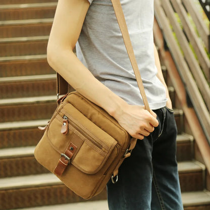 Ruil Men Canvas Bags New Multifunction Crossbody Bag Retro Handbags Travel Shoulder Messenger Bags Leisure Package