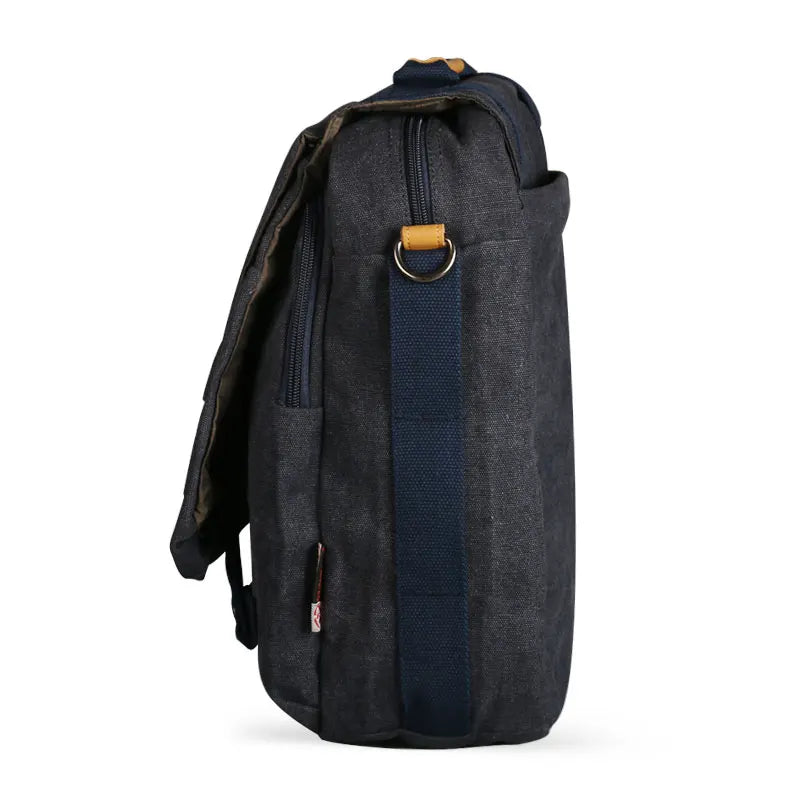 Ruil Men Messenger Bag Vintage Canvas Laptop Briefcase Padded Shoulder Bag Men Women