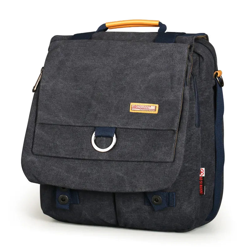 Ruil Men Messenger Bag Vintage Canvas Laptop Briefcase Padded Shoulder Bag Men Women