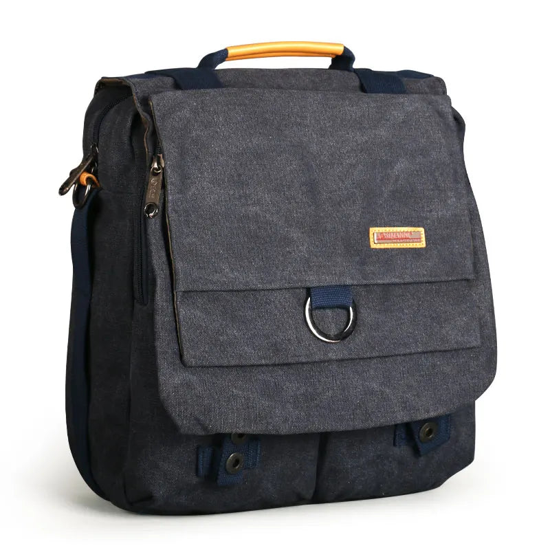 Ruil Men Messenger Bag Vintage Canvas Laptop Briefcase Padded Shoulder Bag Men Women