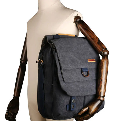Ruil Men Messenger Bag Vintage Canvas Laptop Briefcase Padded Shoulder Bag Men Women