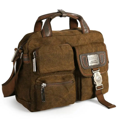 Ruil Multifunction Men Retro Classic Briefcase Canvas Vintage Wear Resistant Bags Leisure Toolkit Package