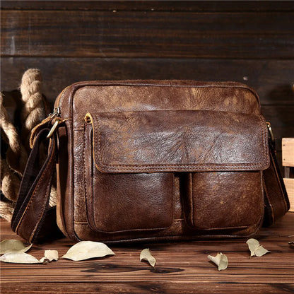 Ruil Top Quality Genuine Leather Men Retro Crossbody Shoulder Bags Hot Sale Fashion Male Small Travel Messenger Bag