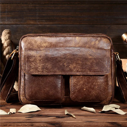 Ruil Top Quality Genuine Leather Men Retro Crossbody Shoulder Bags Hot Sale Fashion Male Small Travel Messenger Bag