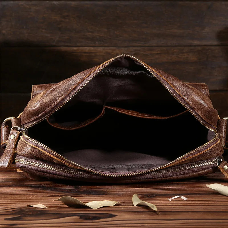 Ruil Top Quality Genuine Leather Men Retro Crossbody Shoulder Bags Hot Sale Fashion Male Small Travel Messenger Bag