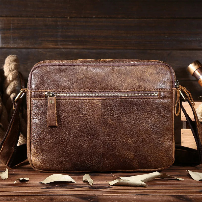 Ruil Top Quality Genuine Leather Men Retro Crossbody Shoulder Bags Hot Sale Fashion Male Small Travel Messenger Bag