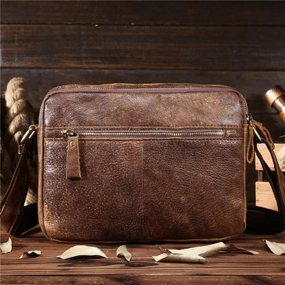 Ruil Top Quality Genuine Leather Men Retro Crossbody Shoulder Bags Hot Sale Fashion Male Small Travel Messenger Bag