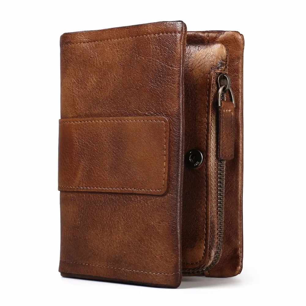 Ruil Top Quality Retro Fashion Burnish Genuine Leather Men Mini Purses Wallet Coin Pocket Card Purse Hot Sale!