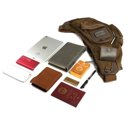 Ruil shoulder bag husband Men Canvas Versatile Casual Shoulder Messenger Bags Retro Travel Bag Free Shipping Chest bag