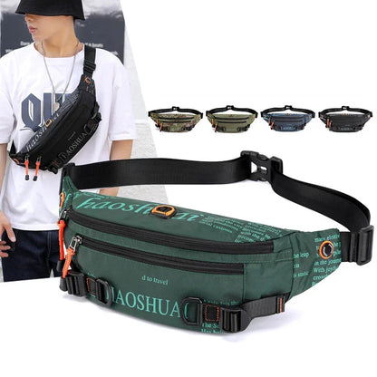 Running Men Nylon Waist Fanny Bum Hip Bag Travel Military Anti-theft Male Messenger Sling Chest Belt Pack Bags New