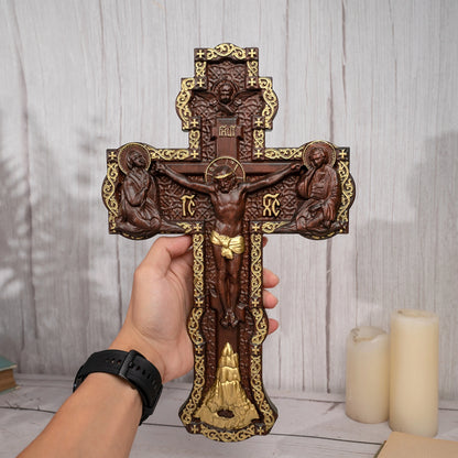 Russian Orthodox Cross Jesus Wall Wooden Cross Wood Carved Christ Orthodox Christian Home Decor Orthodox Icons Religious Statues