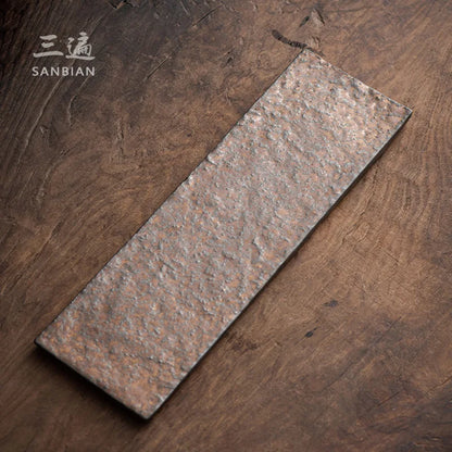 Rust Glaze Gilding Dry Pour Small Tea Tray Tray Japanese Simple Single Layer Pot Holder Support Rectangular Household Tea Tabl