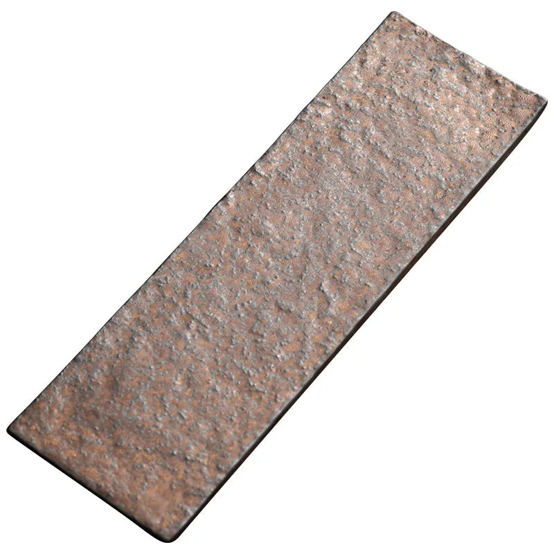 Rust Glaze Gilding Dry Pour Small Tea Tray Tray Japanese Simple Single Layer Pot Holder Support Rectangular Household Tea Tabl