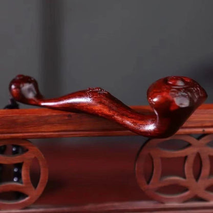 Ruyi  Red Sandalwood High Oil Density Carving Meaning Good To Send Elders Wood Carving  Mainland China Figurine Moderne Decor
