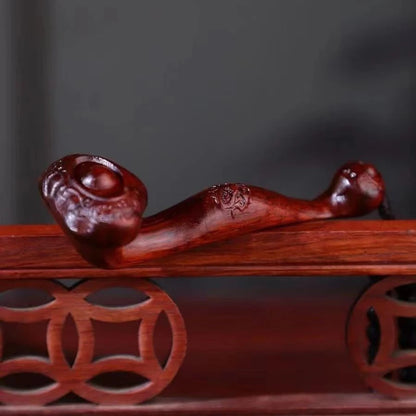 Ruyi  Red Sandalwood High Oil Density Carving Meaning Good To Send Elders Wood Carving  Mainland China Figurine Moderne Decor