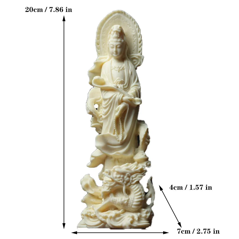 Ruyi Yulong Guanyin Bodhisattva Buddha Statues Figure Statue Resin sculpture Home Room, Office Feng Shui Statue Free delivery