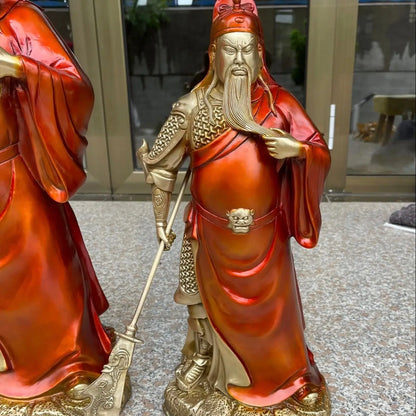 39CM large 2023 HOME Company TOP decoration Recruit money wealth Dispel bad luck COPPER GUAN GONG God of fortune statue
