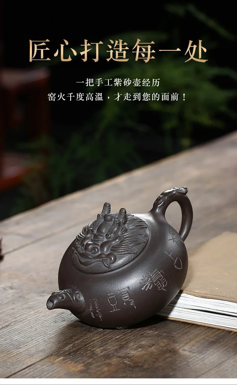 Yixing Purple Clay Pot, Dragon Head Pot, Handmade Teapot Factory Direct Sales Wholesale One Piece Dropshipping Goods